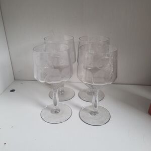 Tiffin Francician Princess Elegant Clear Wine Glass Set Of 4